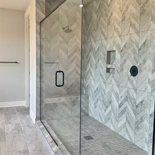 Modern shower remodel in Avon, IN from Hicks & Sons Floor Coverings